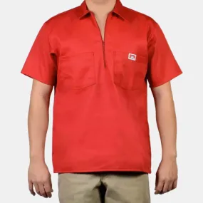 1/2 Zipper Short Sleeve - Red