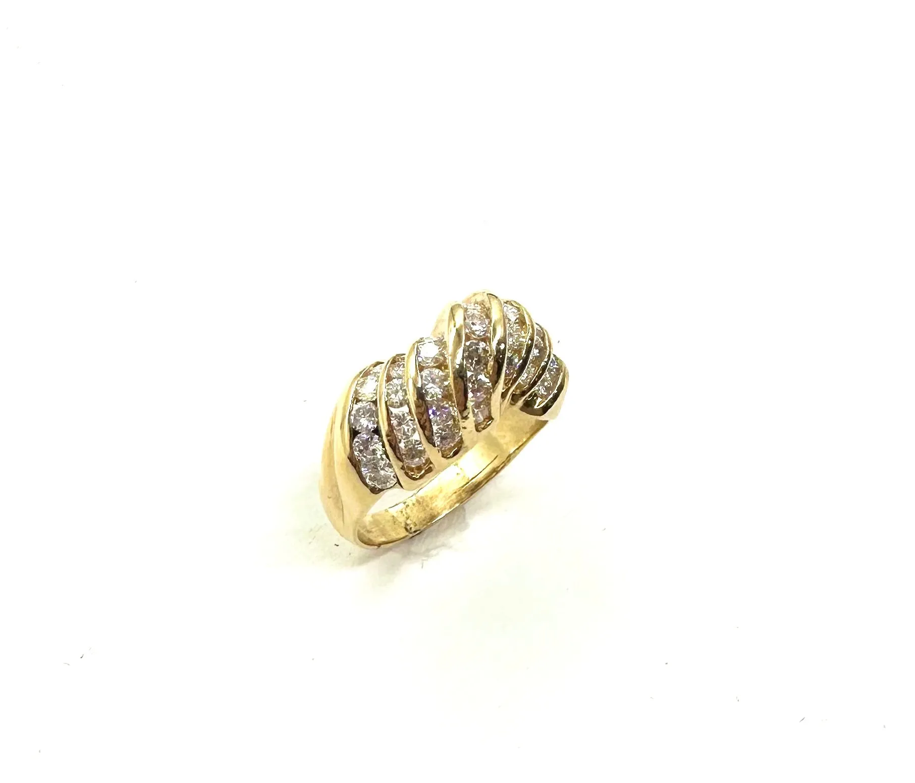 1.50 CTW Channel Set Diamond Shrimp Ring