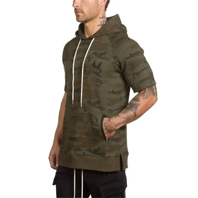 2019 Men Gyms Camouflage Zipper Hoodies Fitness Bodybuilding Sweatshirt Crossfit Pullover Sportswear Male Workout Hooded Jackets