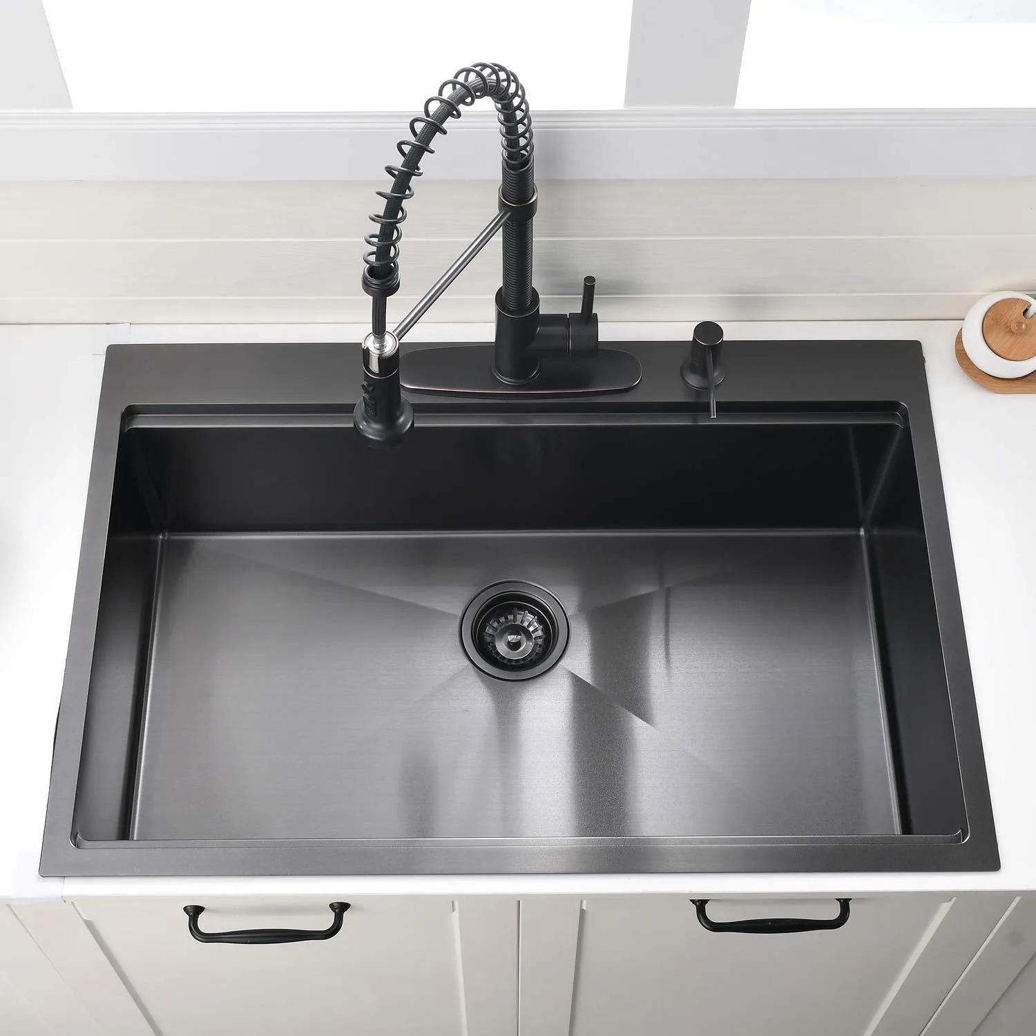 33x22-Inch Gunmetal Black Drop In Kitchen Sink