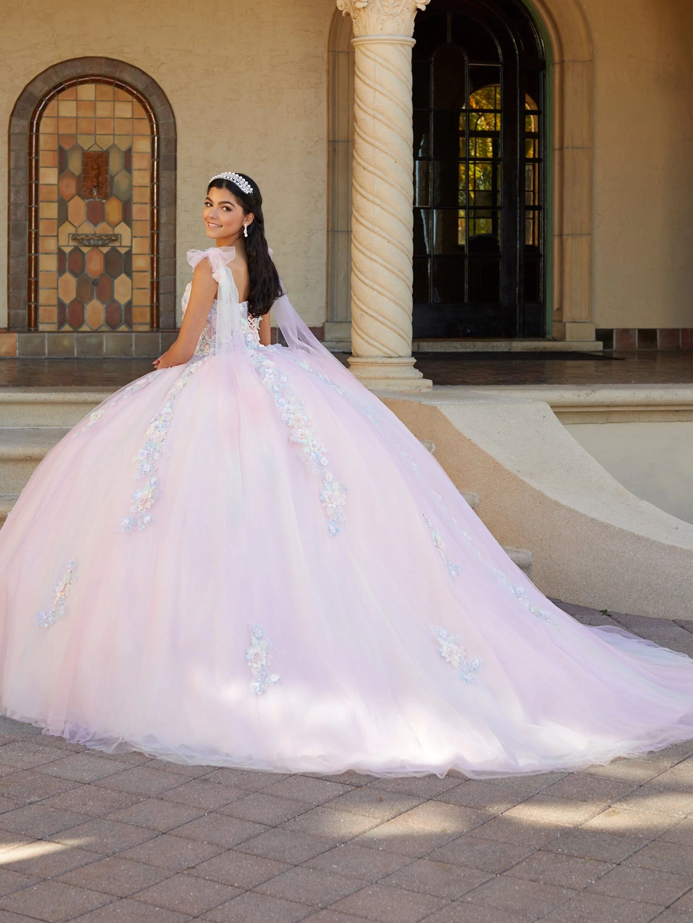 3D Floral Corset Quinceanera Dress by House of Wu 26067