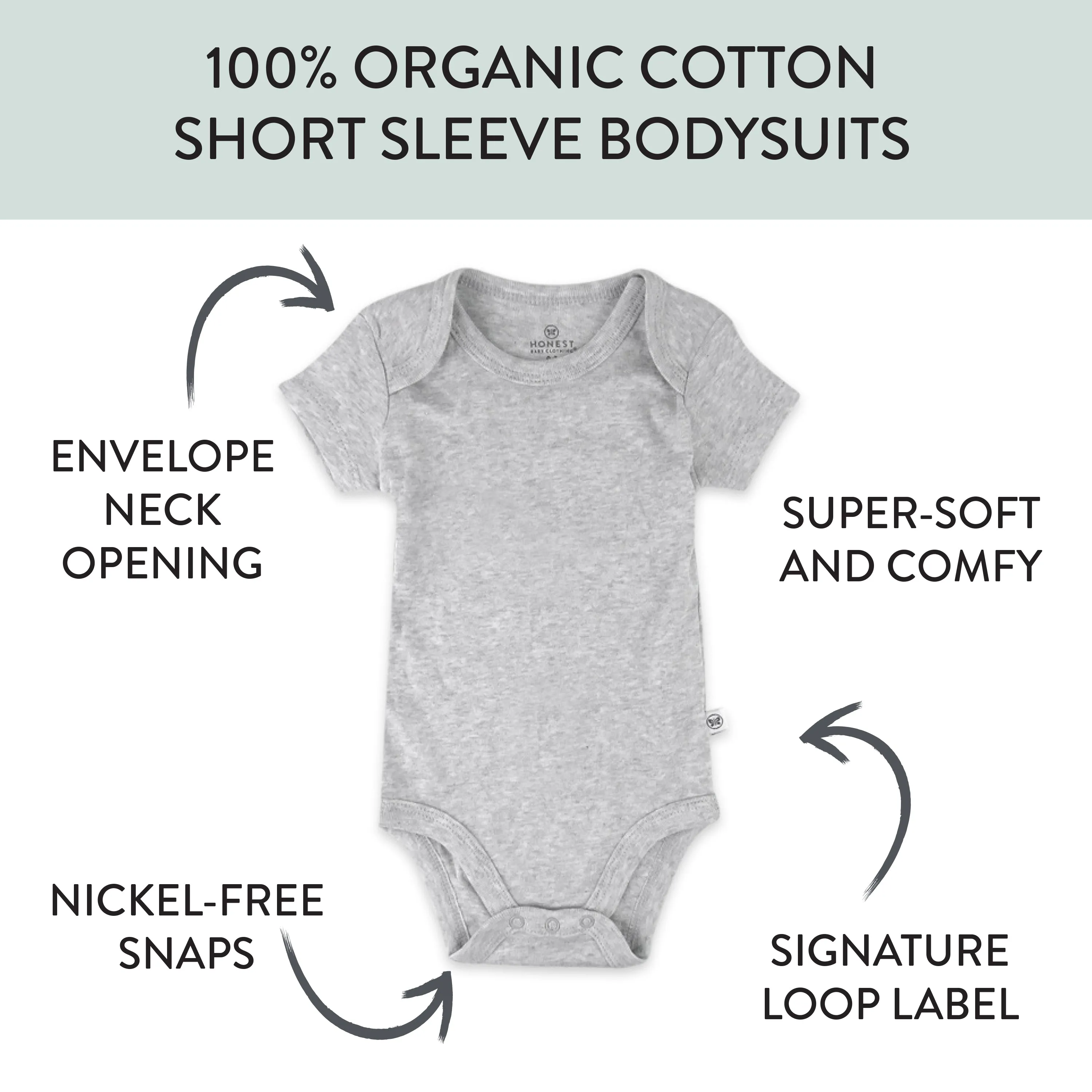 5-Pack Organic Cotton Short Sleeve Bodysuits