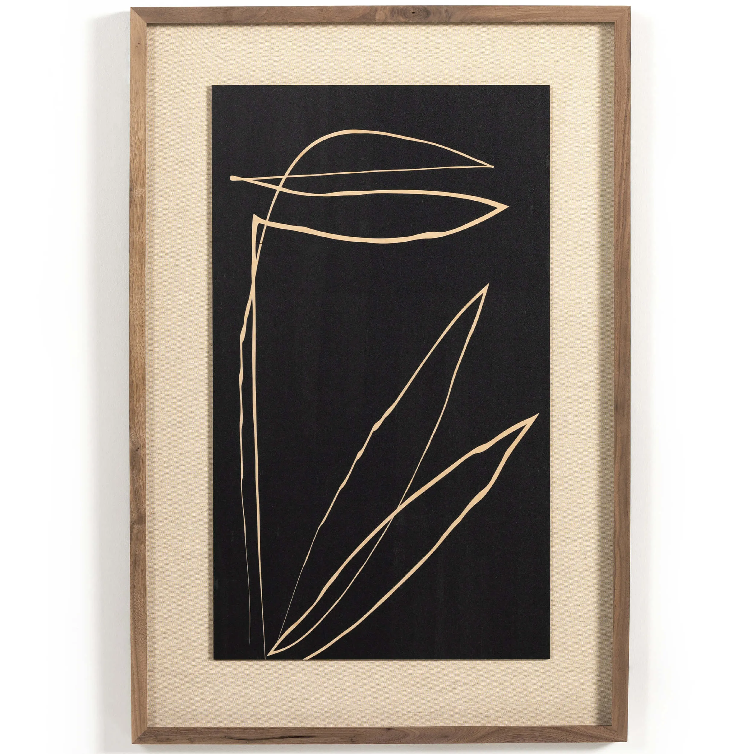 Abstract Botanic Line Drawing by Roseanne Kenny, Taupe