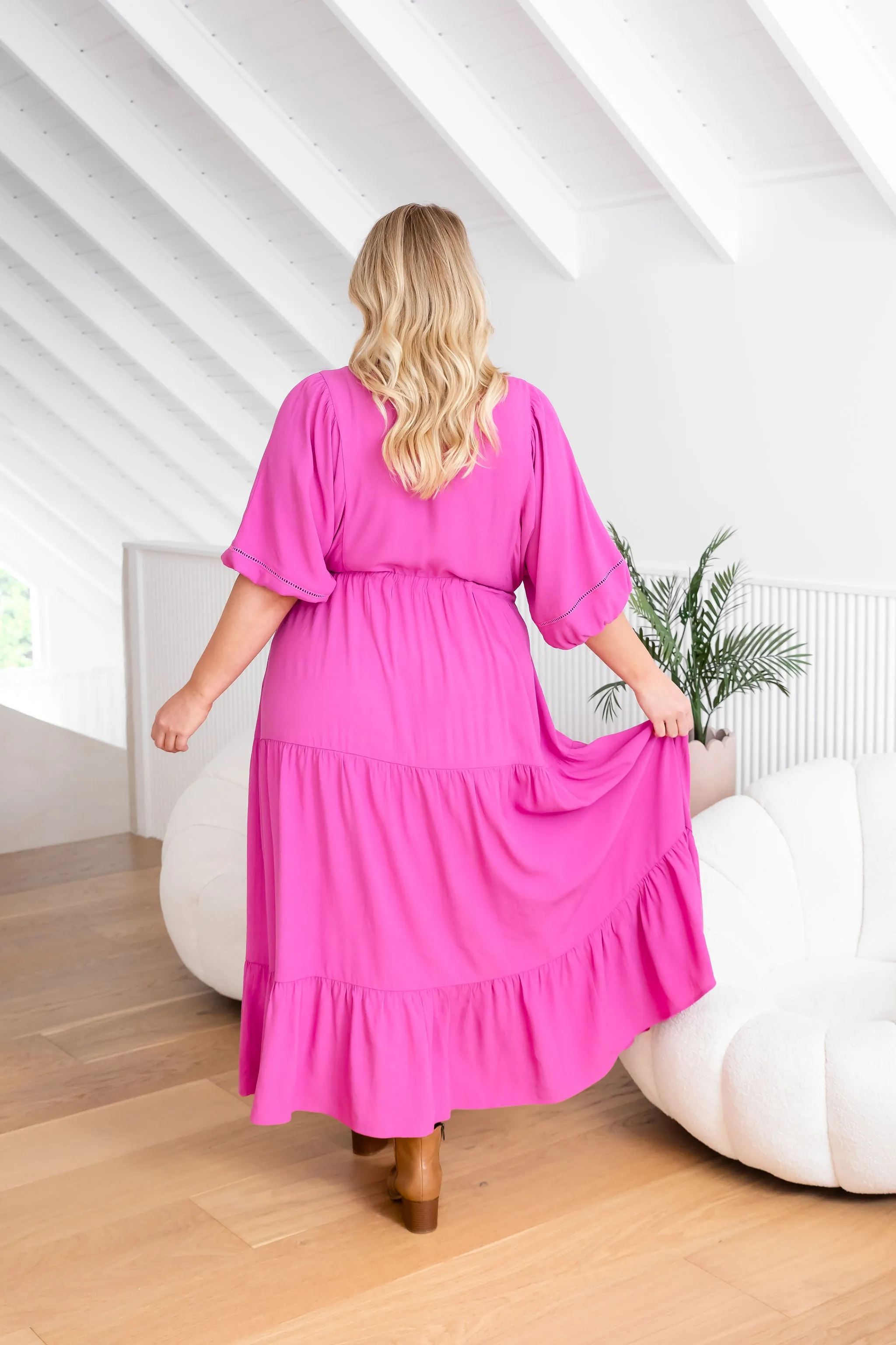 Addison Dress in Fuchsia Pink