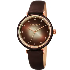 Akribos Xxiv Quartz Crystal Brown Dial Ladies Watch AK1035BR