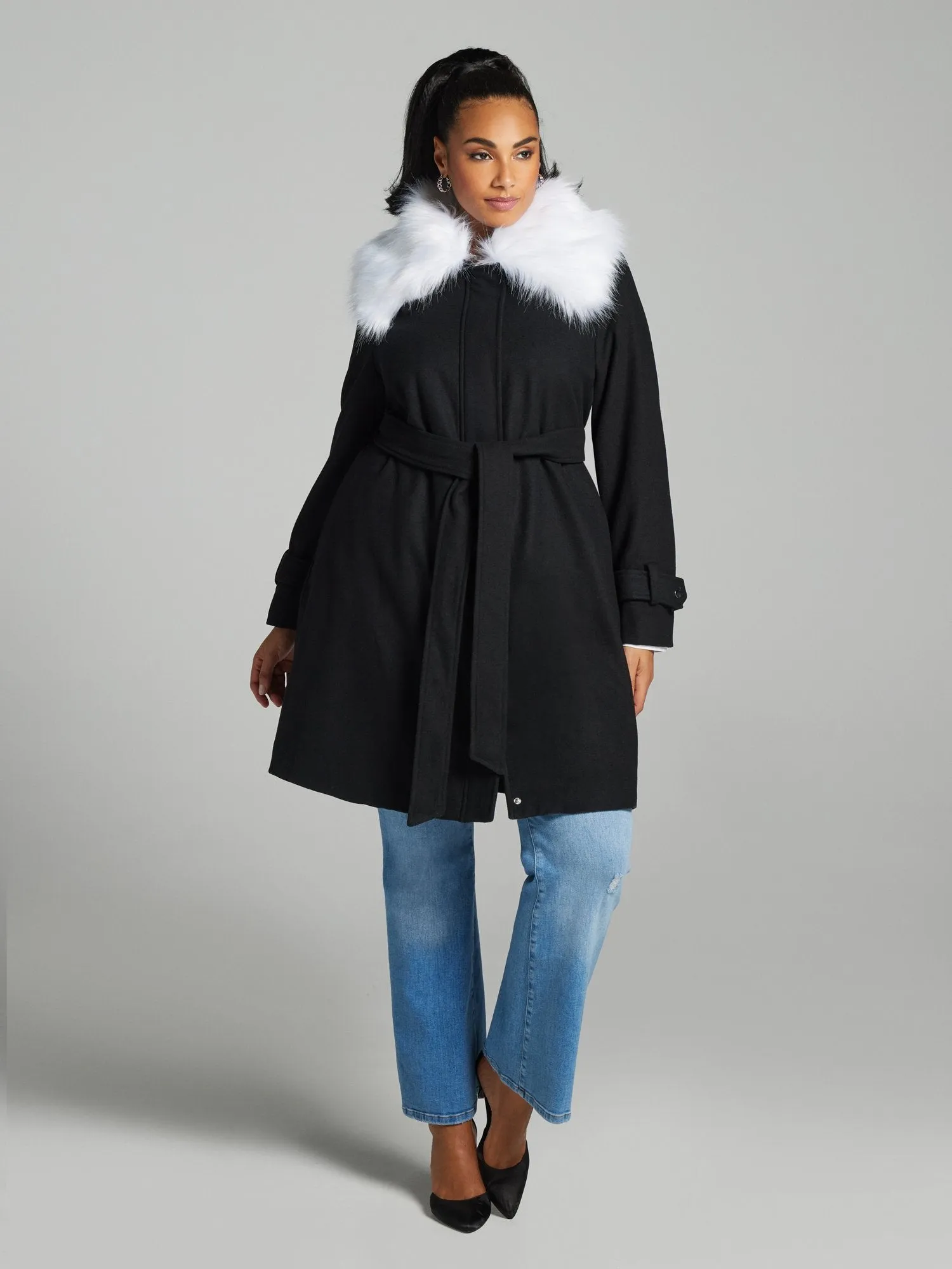 Alessia Fur Collar Coat