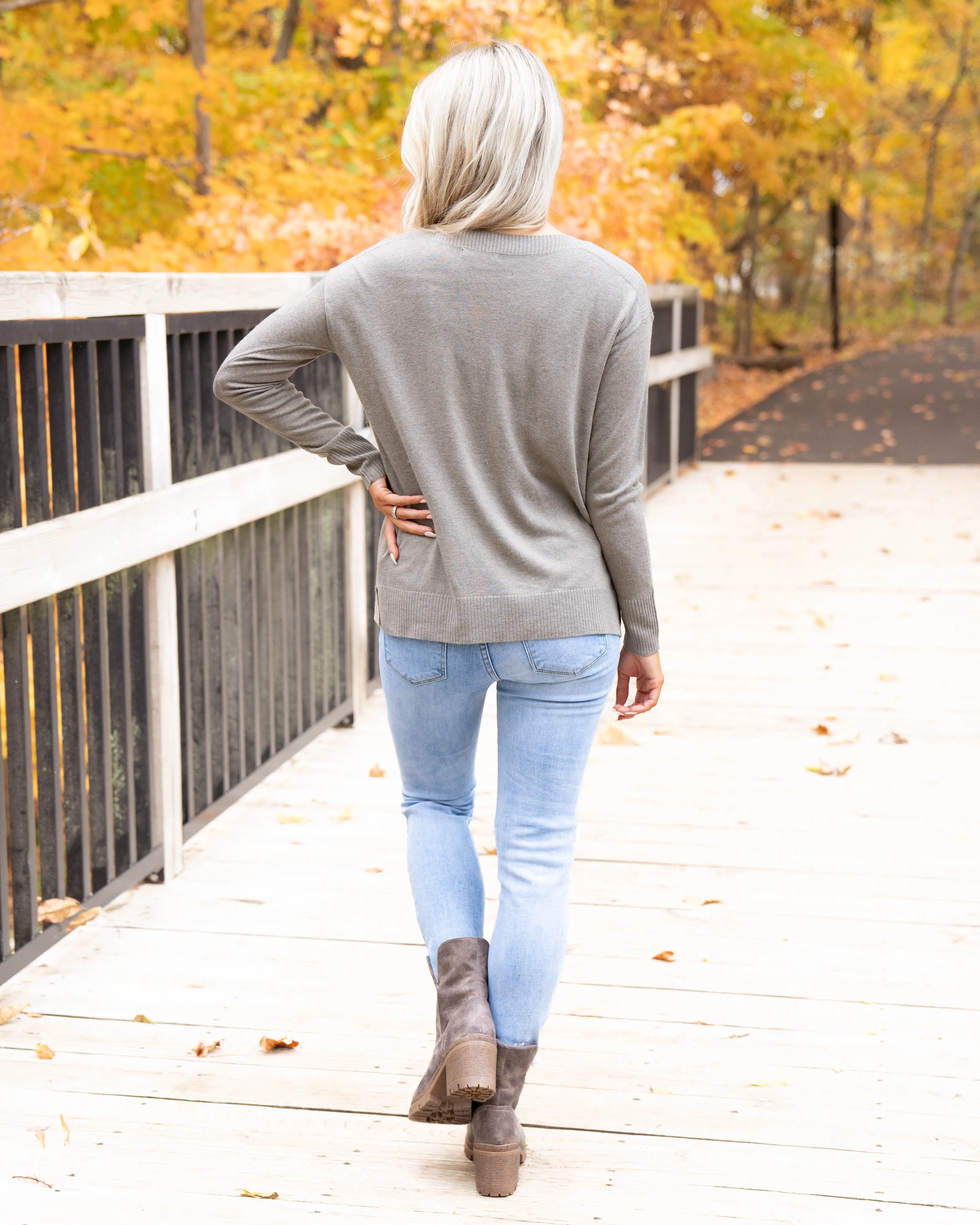 All Day Cozy Sweater - Dusty Olive