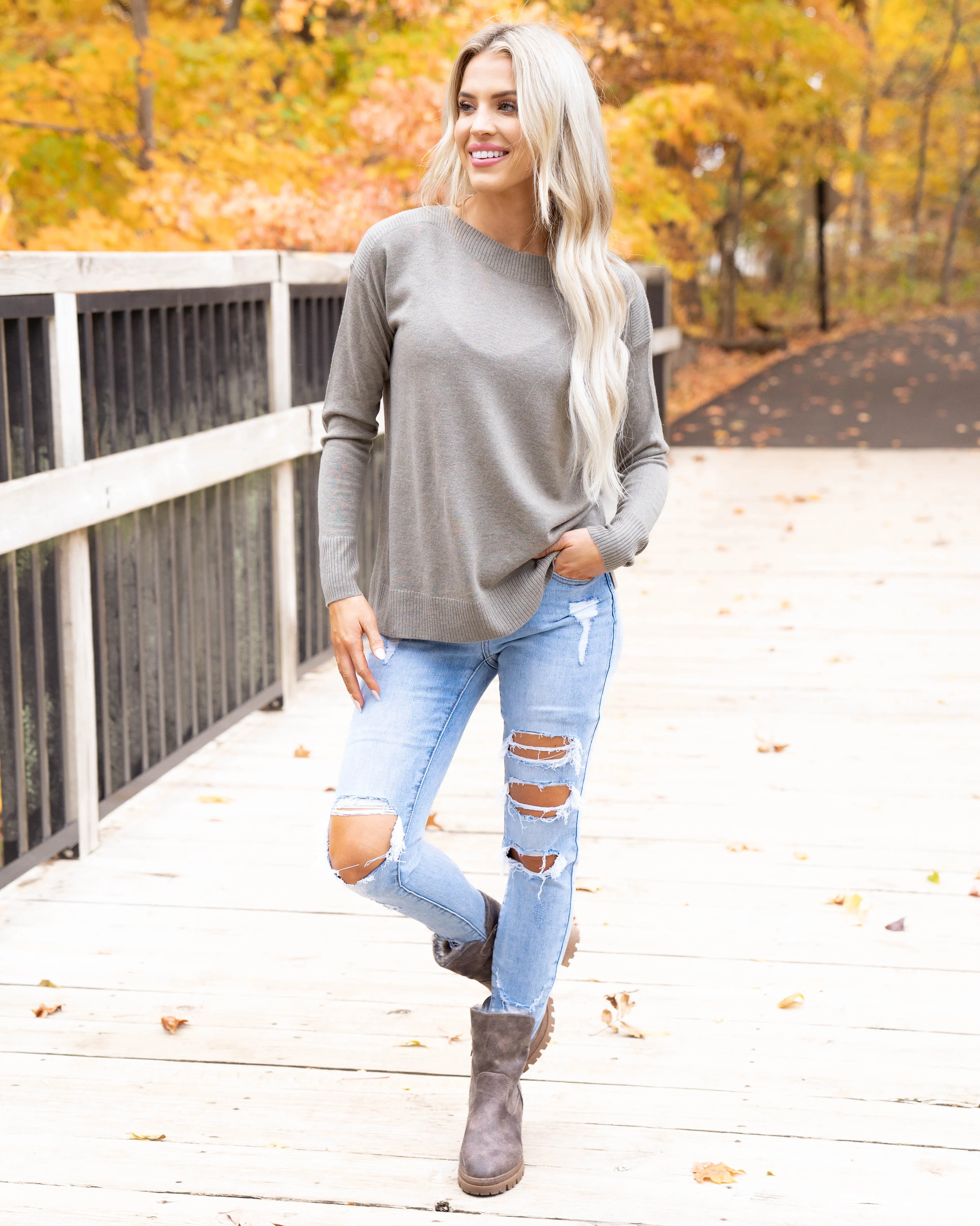 All Day Cozy Sweater - Dusty Olive