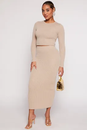 Almost Famous Ribbed Knit Maxi Skirt