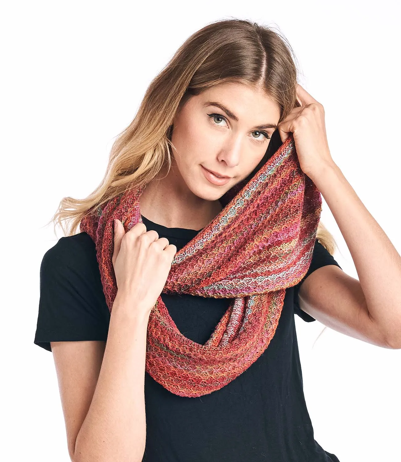 Alpaca Infinity Scarf - Printed - Saffron