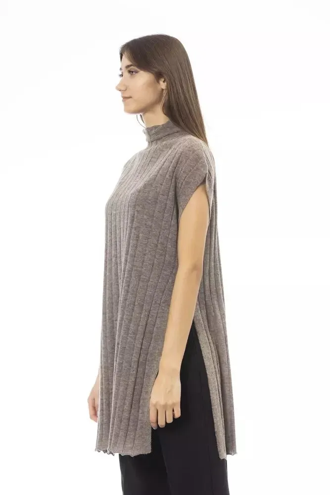 Alpha Studio Brown Alpaca Women Sweater