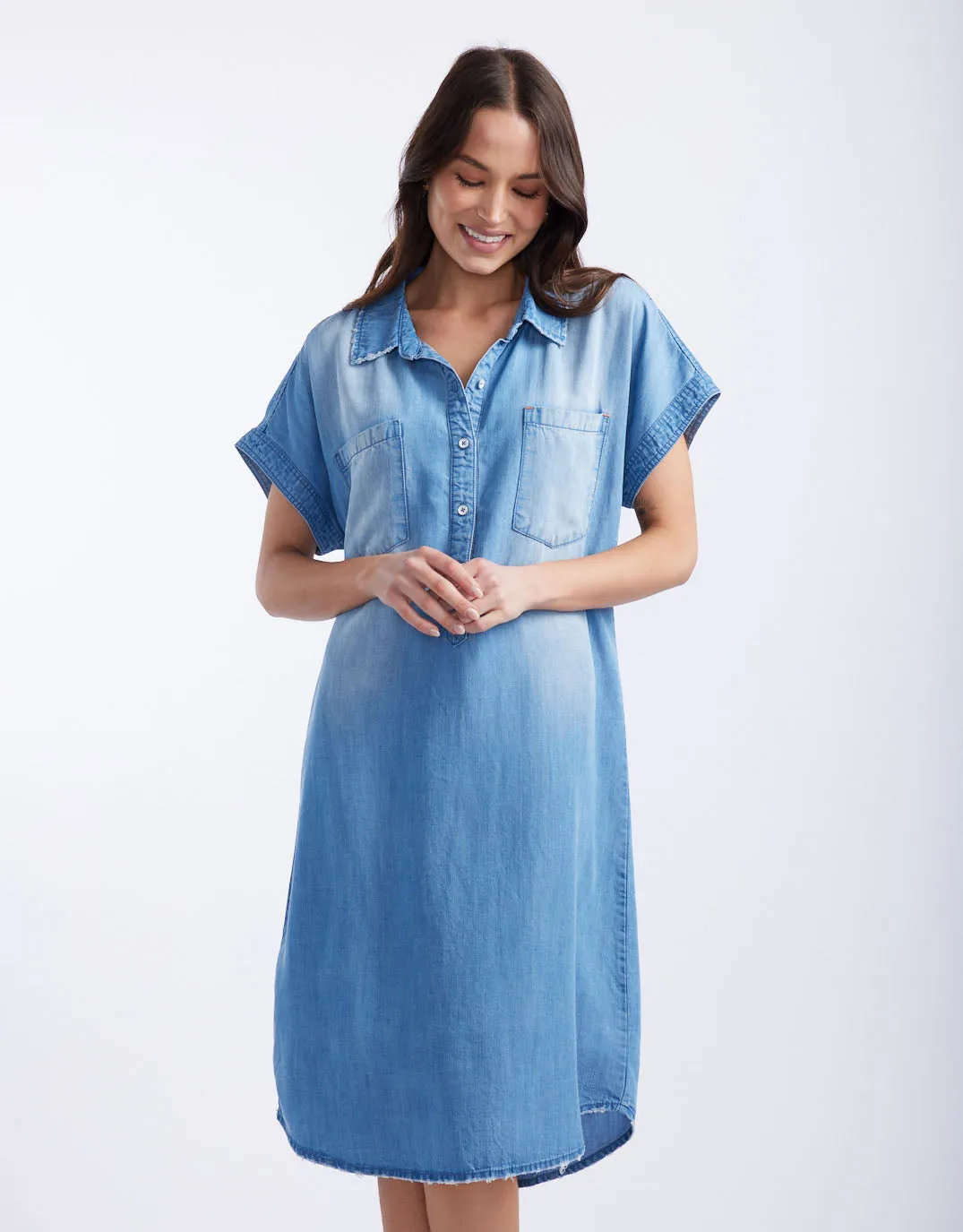 Amber Vintage Denim Dress - Denim Chambray