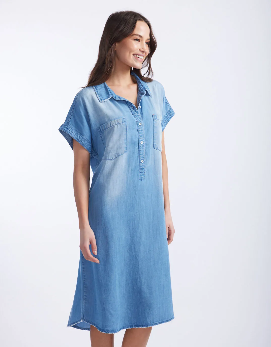 Amber Vintage Denim Dress - Denim Chambray