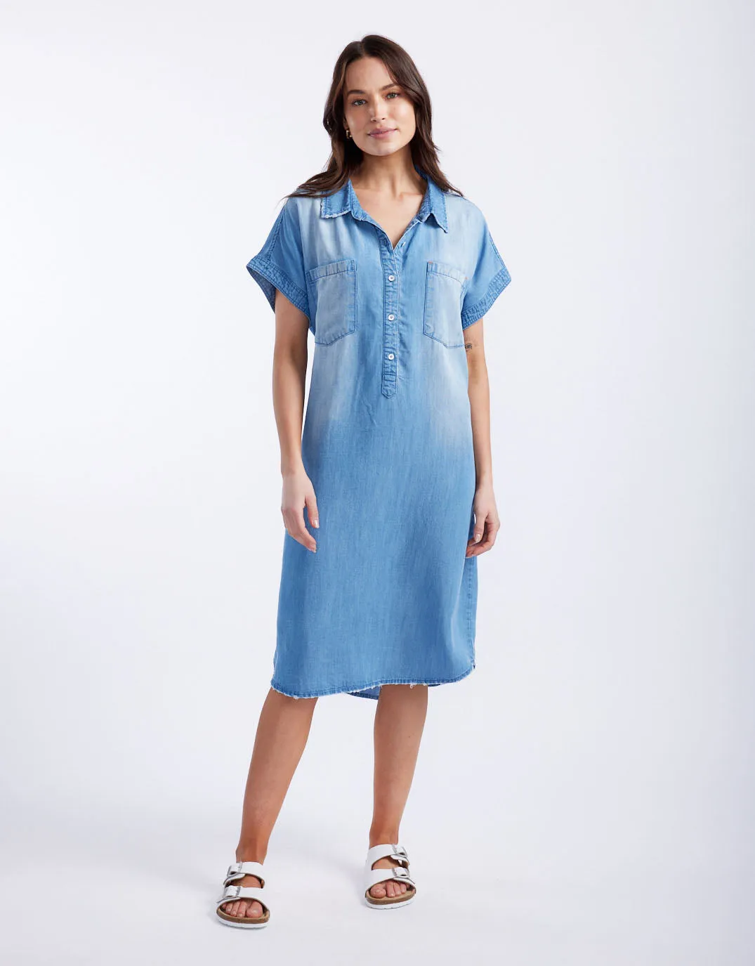 Amber Vintage Denim Dress - Denim Chambray