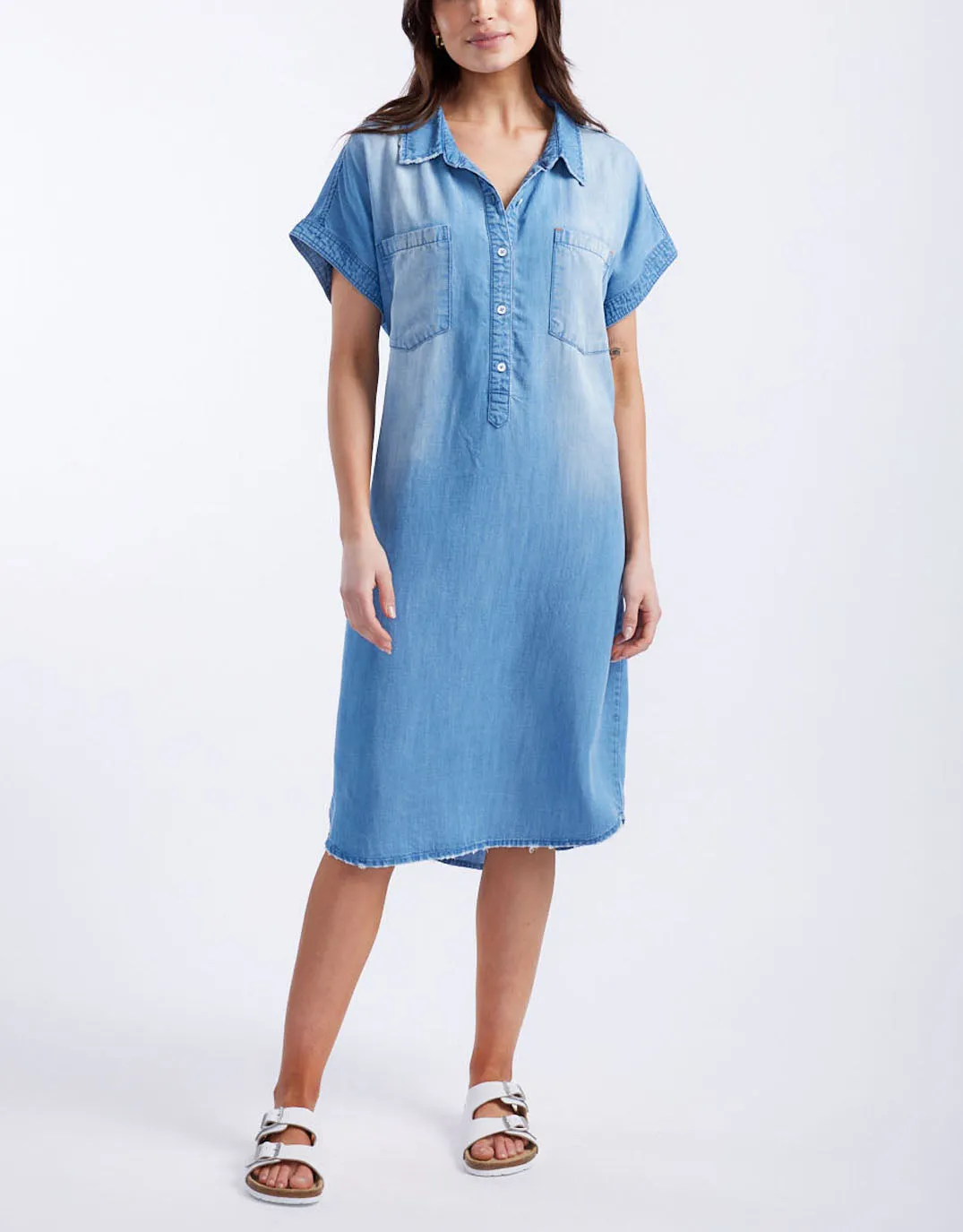 Amber Vintage Denim Dress - Denim Chambray