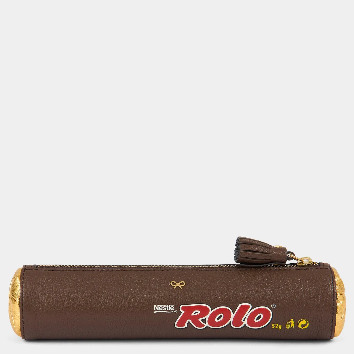 Anya Brands Pencil Case Rolo in Truffle Shiny Capra