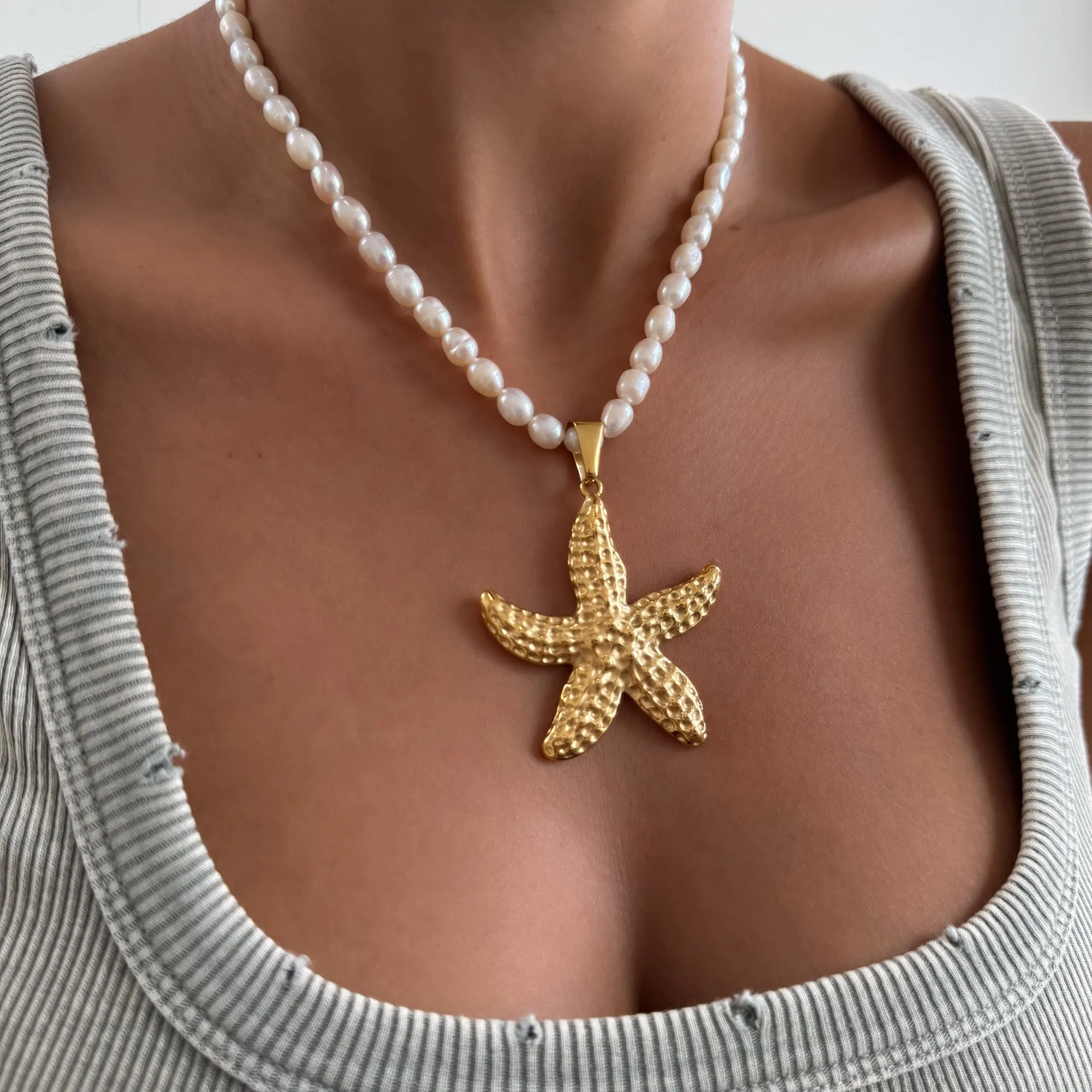 Ariel Starfish Pearl Necklace