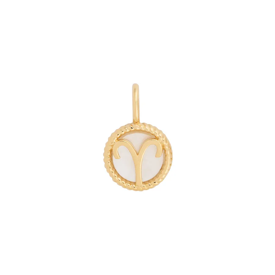 Aries Zodiac Mother of Pearl 14K Gold Vermeil Pendant