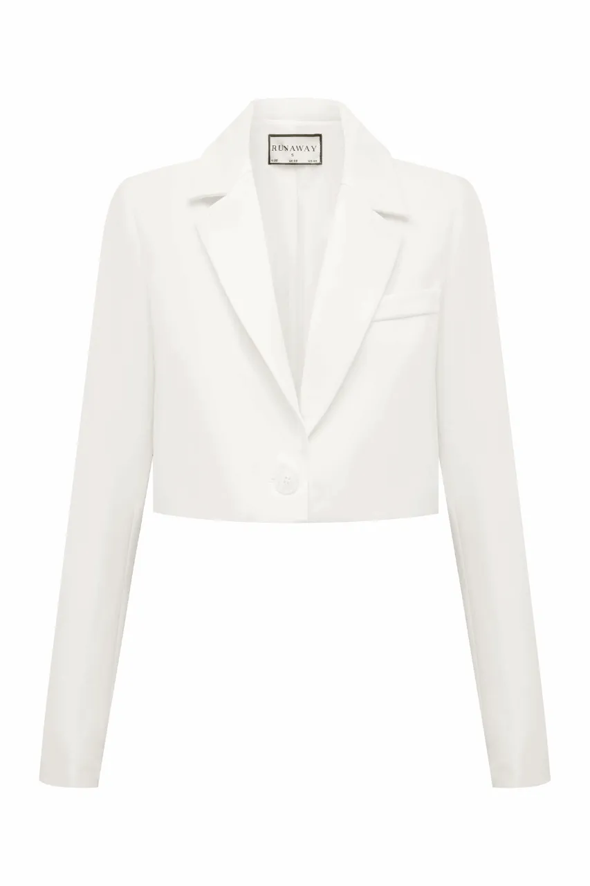 ATIS CROP BLAZER - WHITE