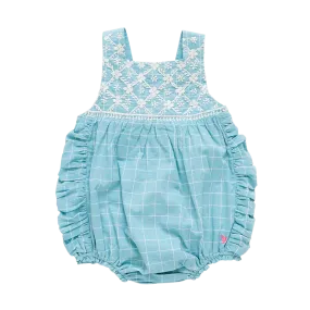 Baby Girls Betty Bubble - Blue Tattersall