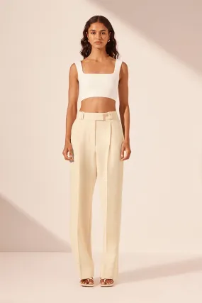 BASIC SQUARE NECK CROP TOP - IVORY