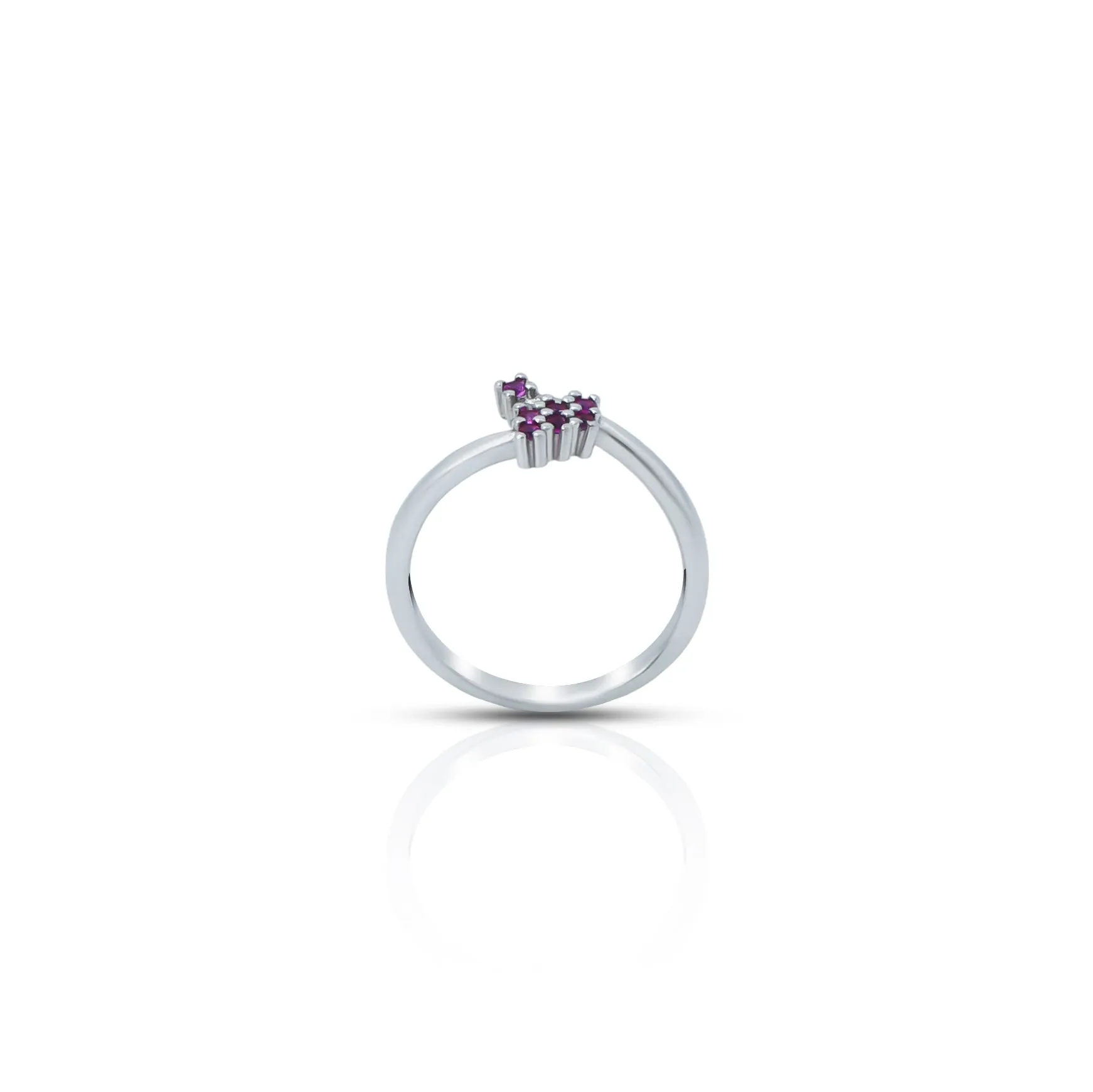 Beautiful Design Multiple Puple Stone Silver Ring