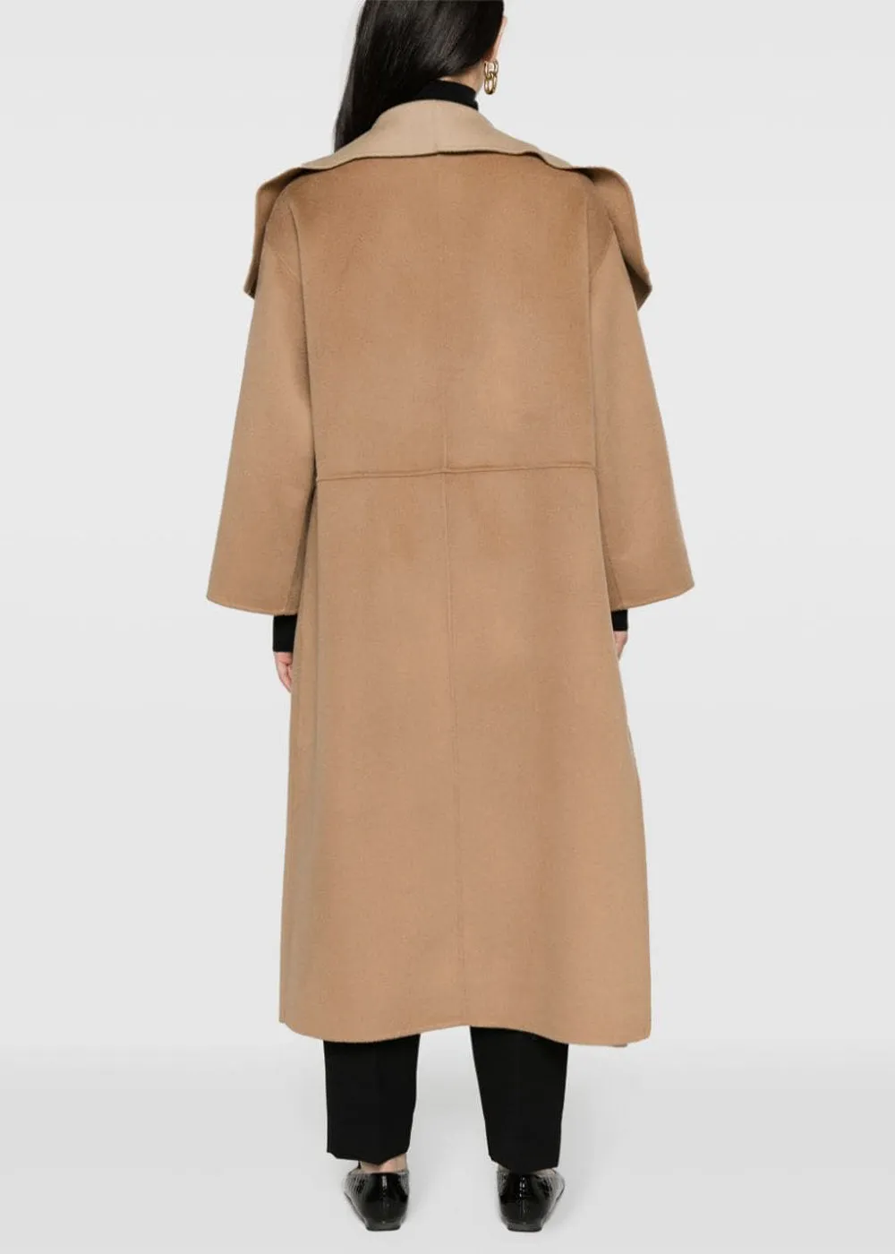 Beige Two-Tone Signature Wool Coat