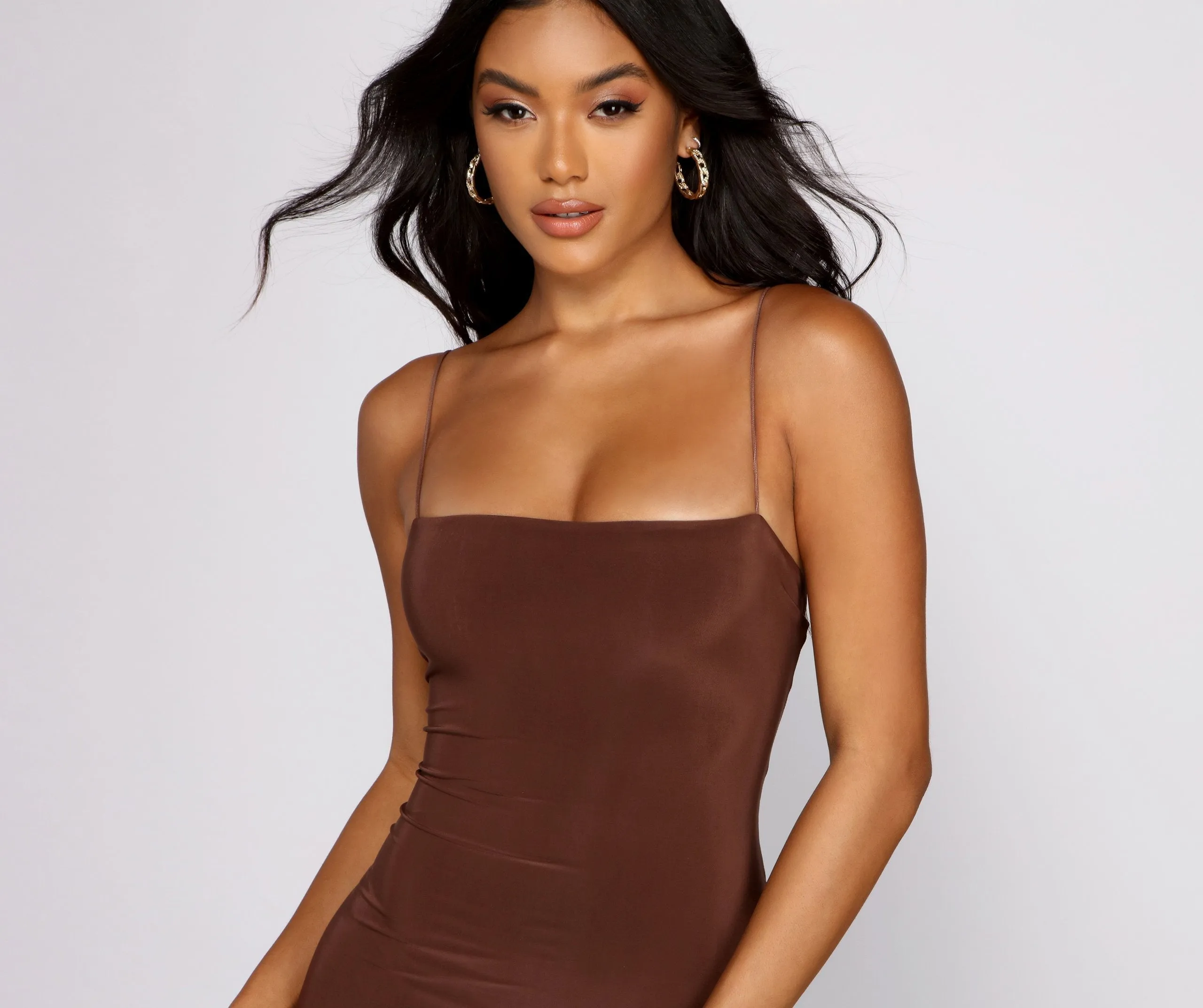 Best Life Square Charming Neck Mini Dress