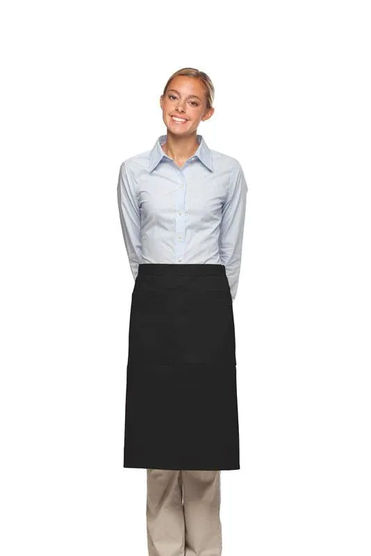 Black 3/4 Bistro Apron (2 Pockets)