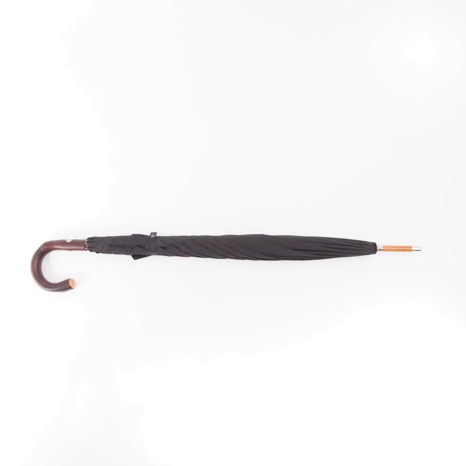 Black Doorman Umbrella with Chestnut Handle