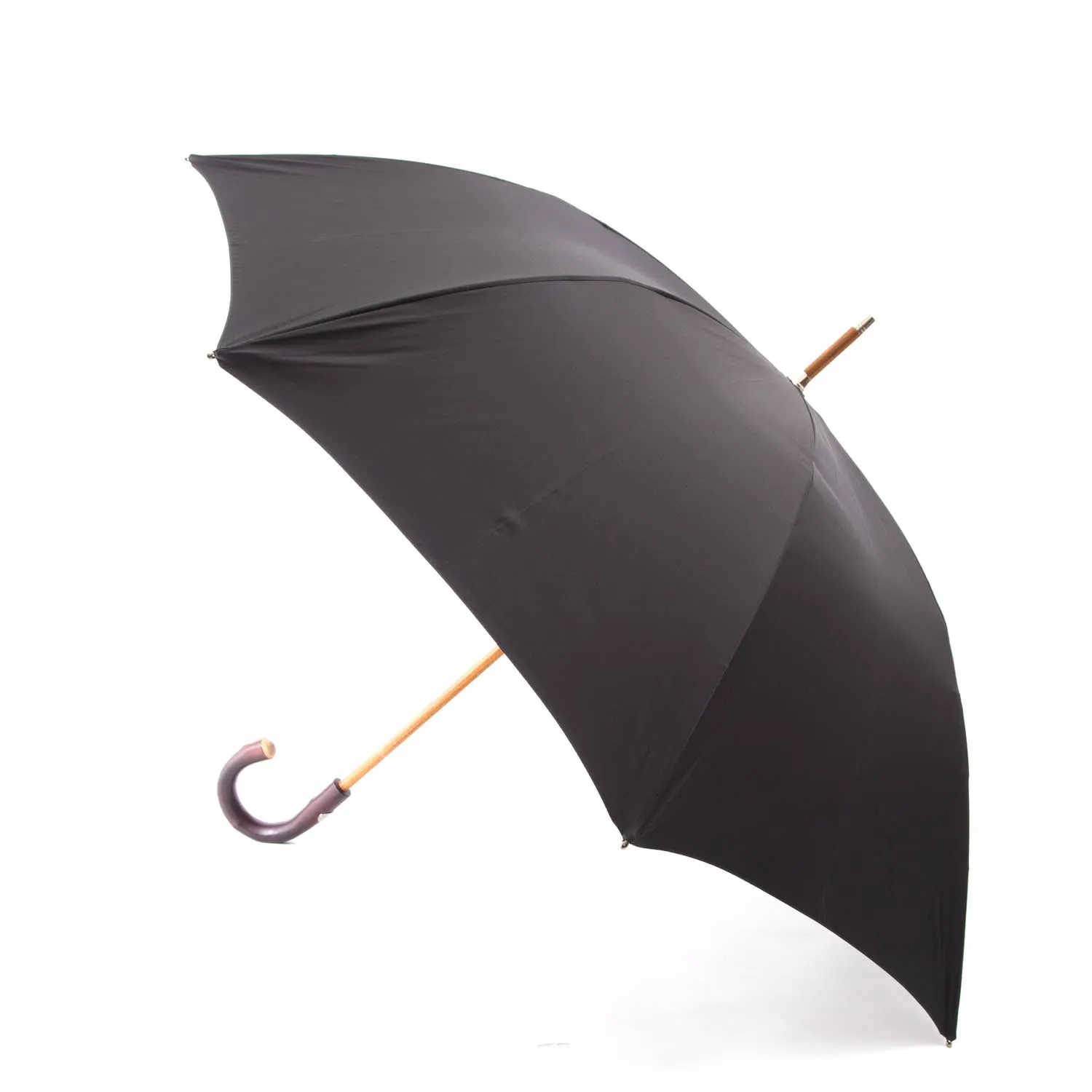 Black Doorman Umbrella with Chestnut Handle