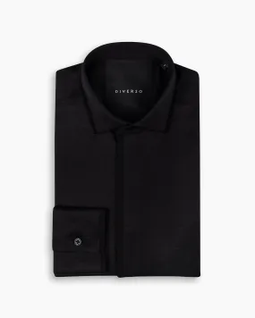 Black Edge-Trim Marcella Cotton Shirt