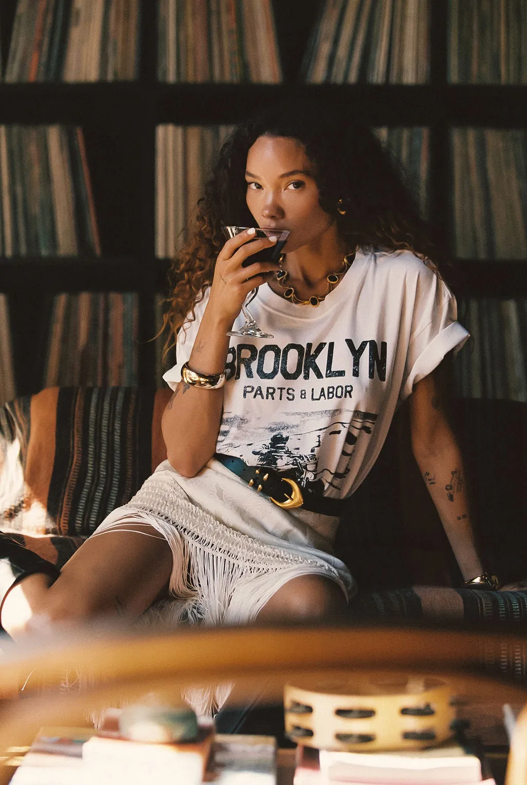 Brooklyn White Graphic Boyfriend Tee