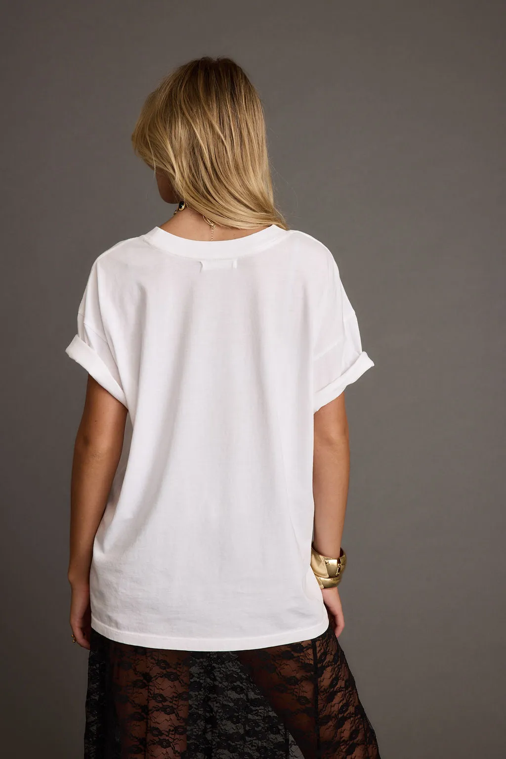 Brooklyn White Graphic Boyfriend Tee