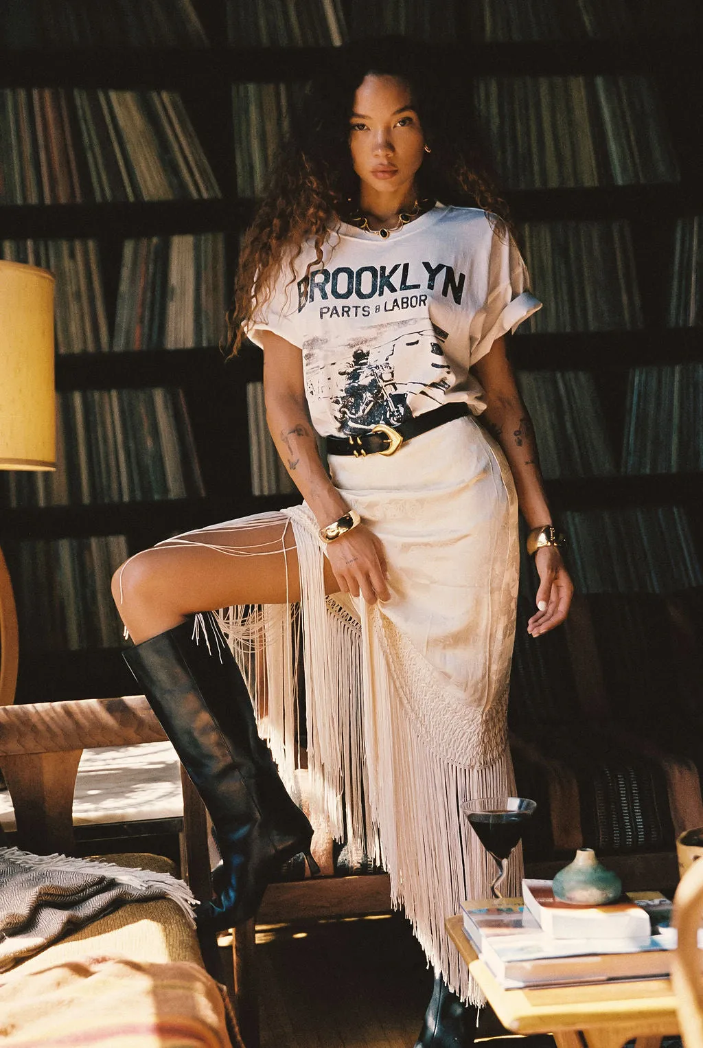 Brooklyn White Graphic Boyfriend Tee