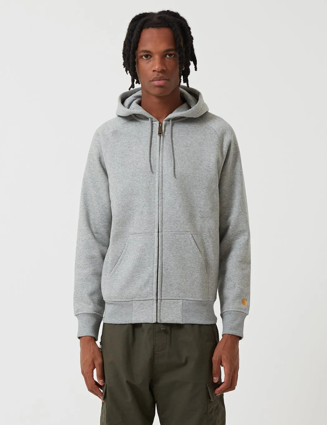 Carhartt-WIP Chase Hooded Zip Jacket - Grey Heather