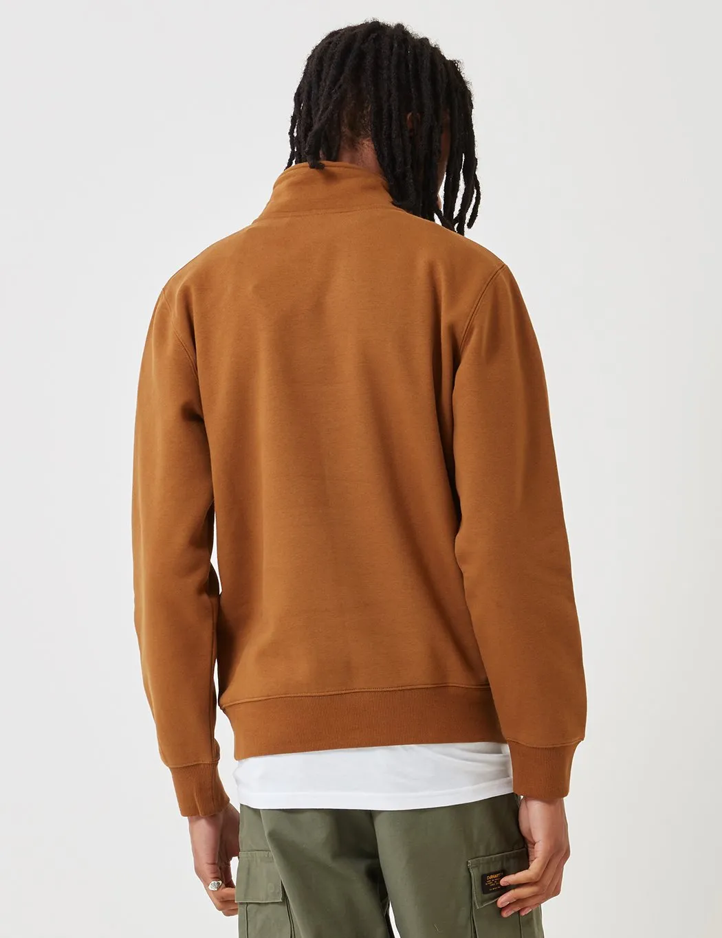 Carhartt-WIP Chase Quarter-Zip High Neck Sweatshirt - Hamilton Brown