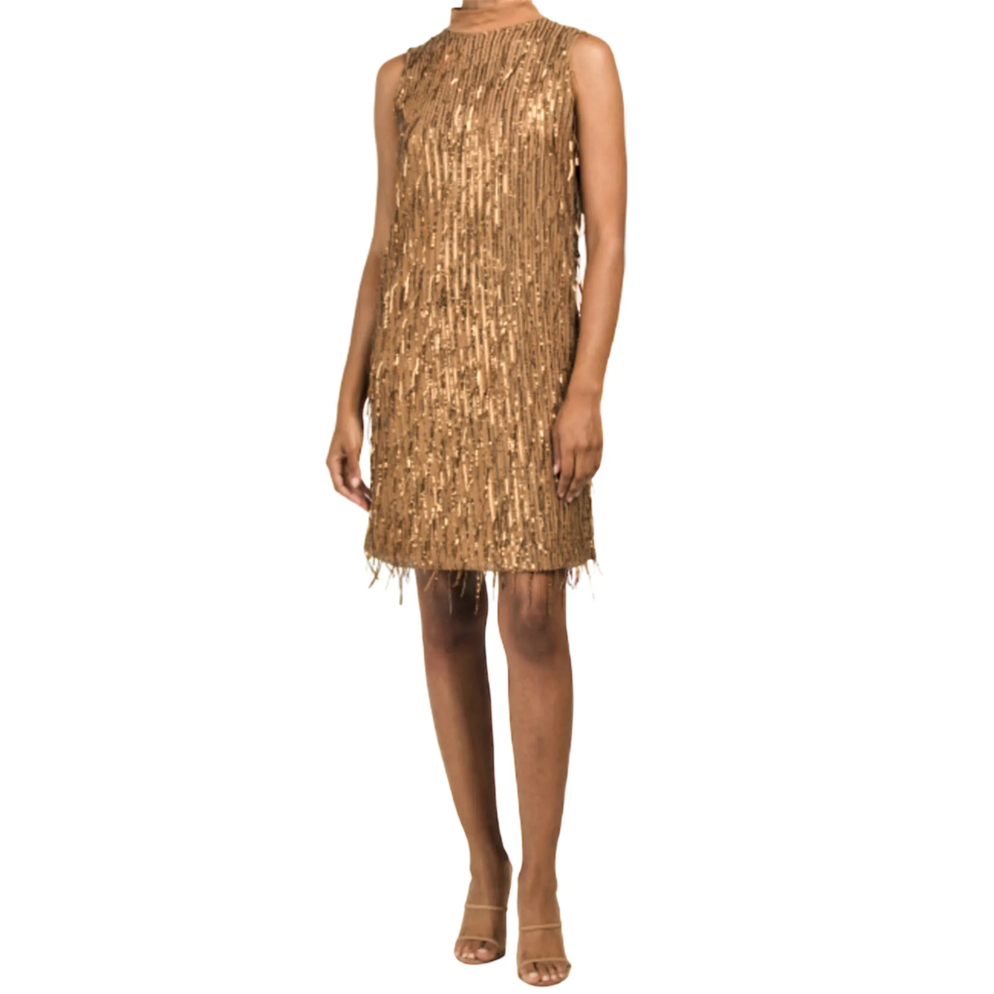 Carla Conti Made in Italy Sequin Fringe Cocktail Mini Dress