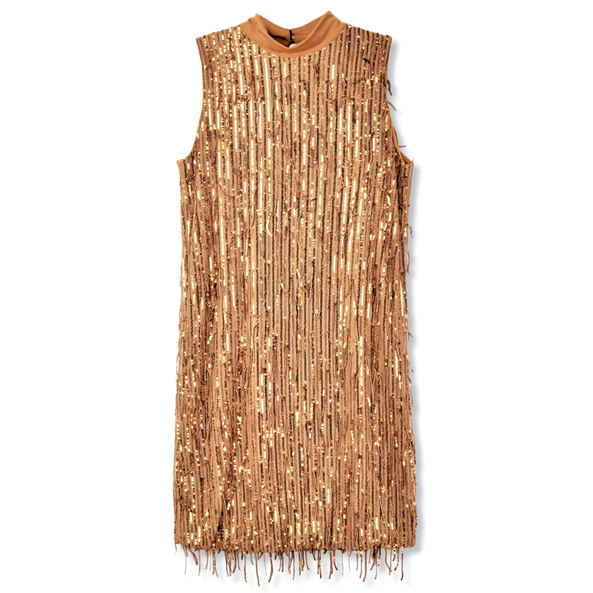 Carla Conti Made in Italy Sequin Fringe Cocktail Mini Dress