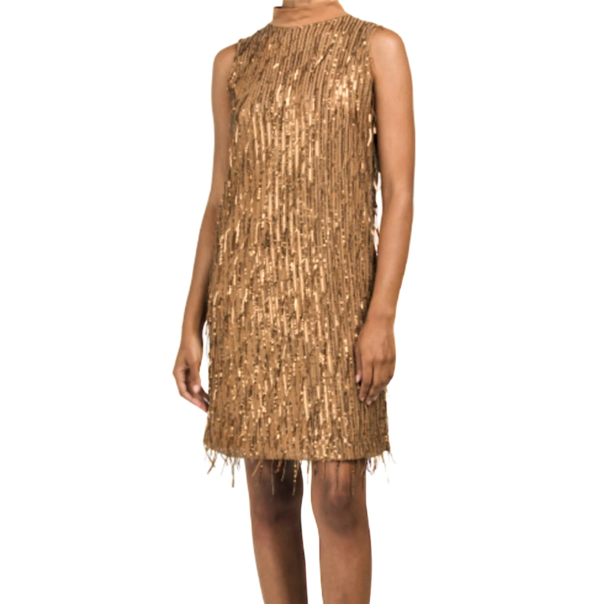 Carla Conti Made in Italy Sequin Fringe Cocktail Mini Dress