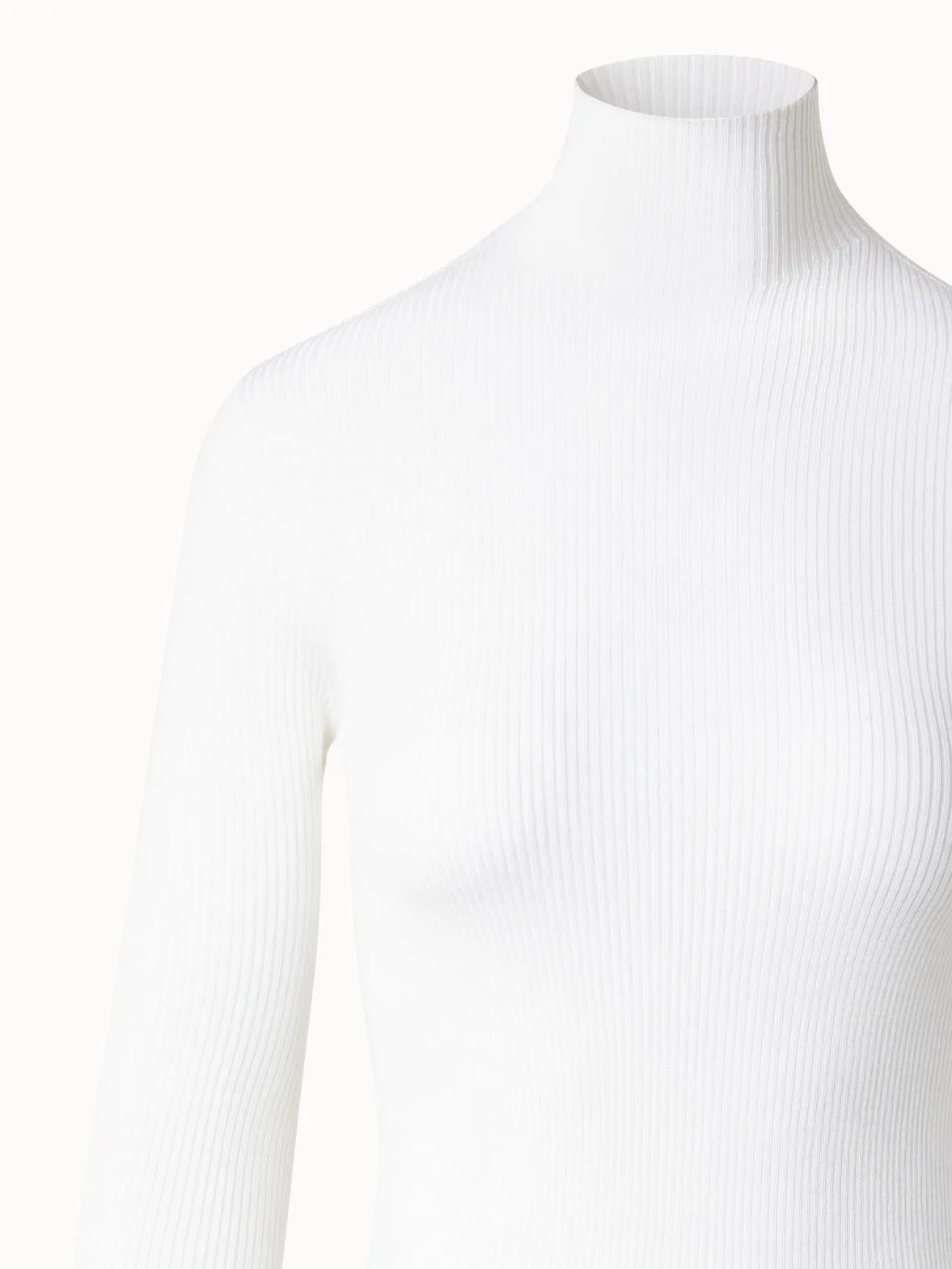 Cashmere Silk Mock Neck Sweater