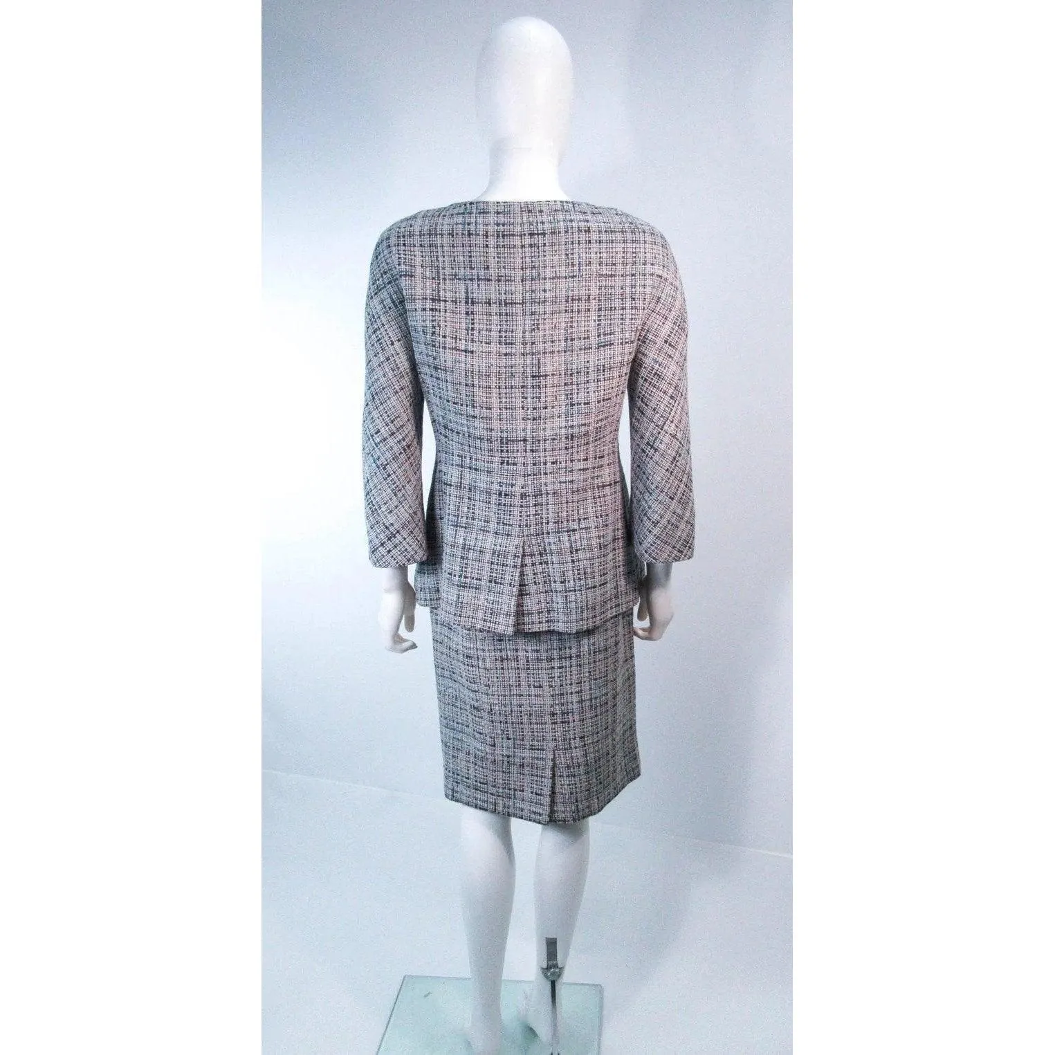 CHANEL Grey and Blue Skirt Suit | Size 42