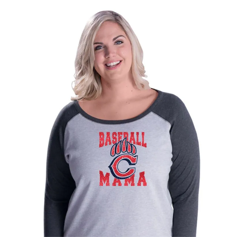 Chap Curvy Ladies Baseball Mama Raglan- Matte or Glitter