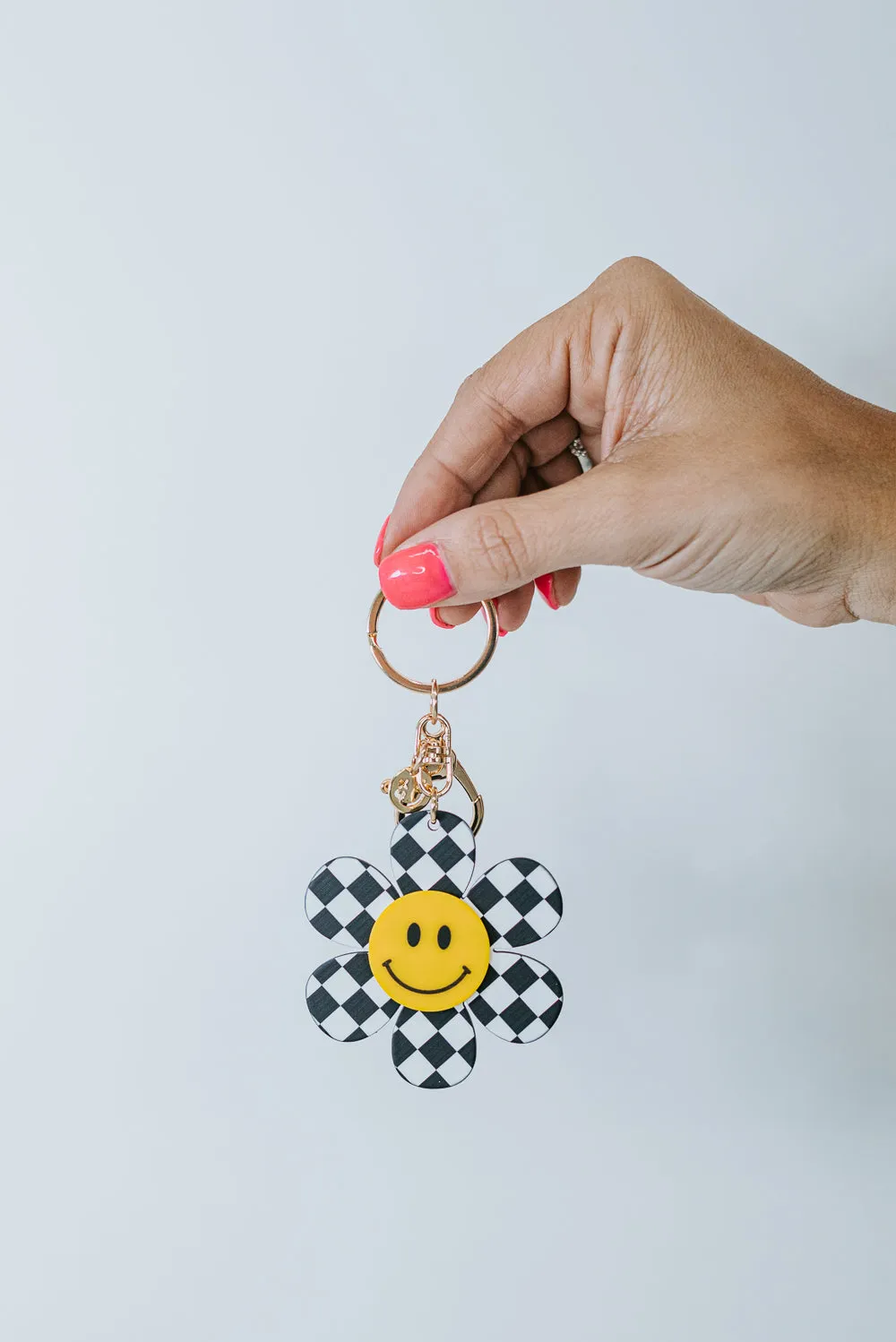 Checkered Sunflower Keychain, Multi