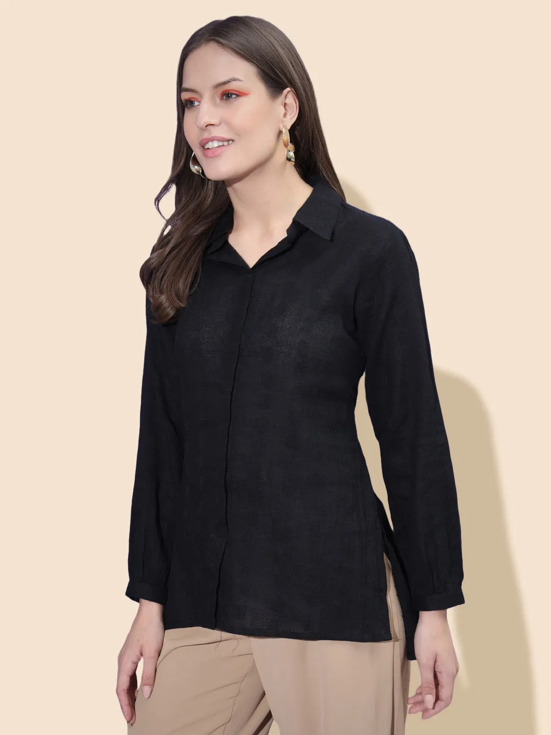 Classic Black Cotton Shirt