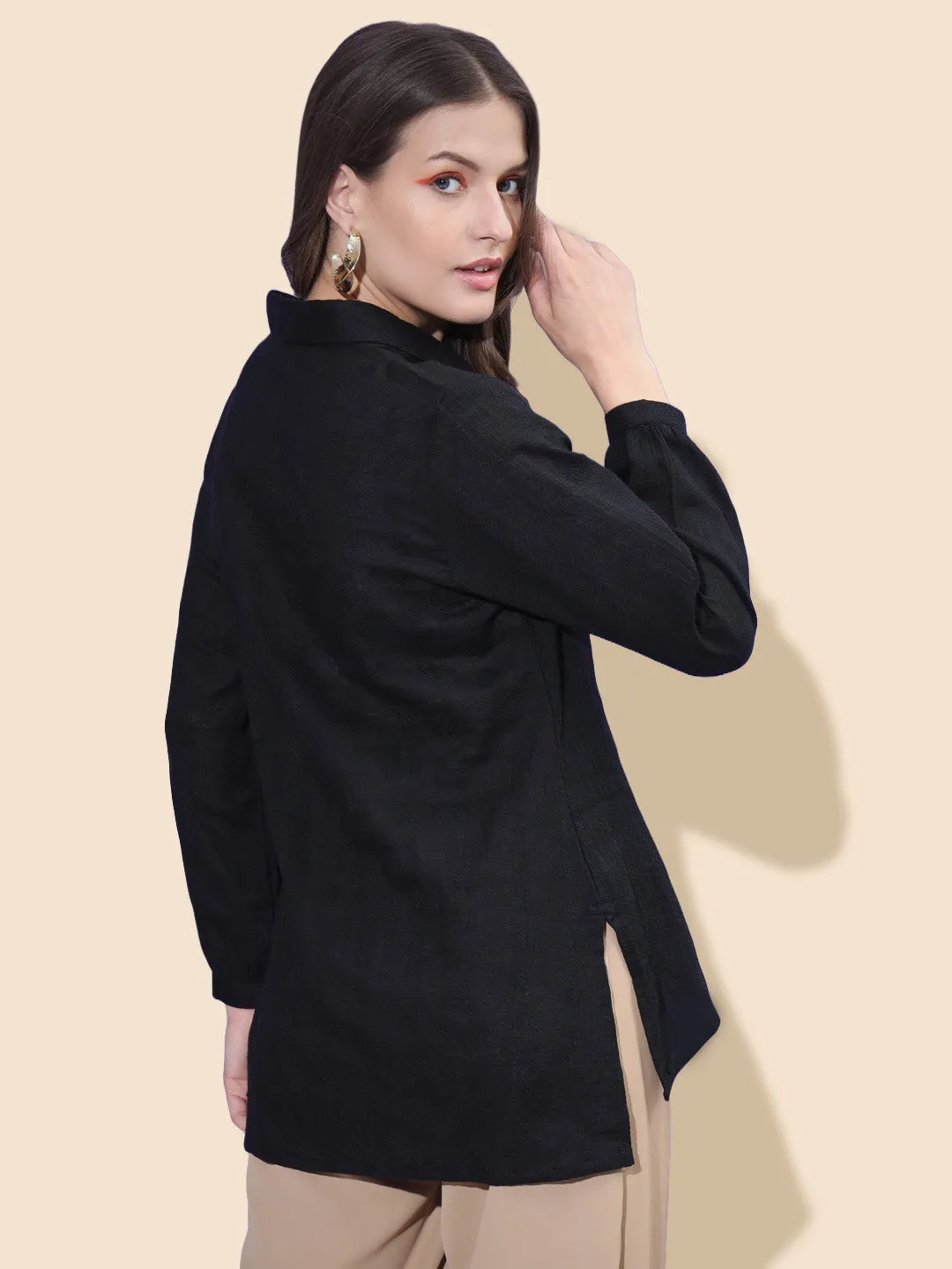 Classic Black Cotton Shirt