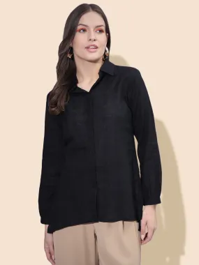 Classic Black Cotton Shirt