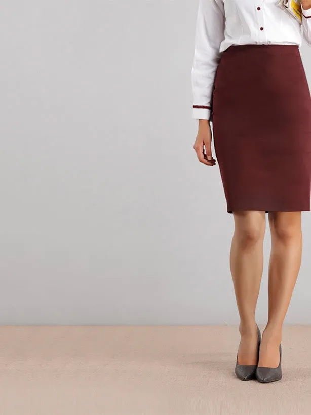 Classic Pencil Skirt - Maroon