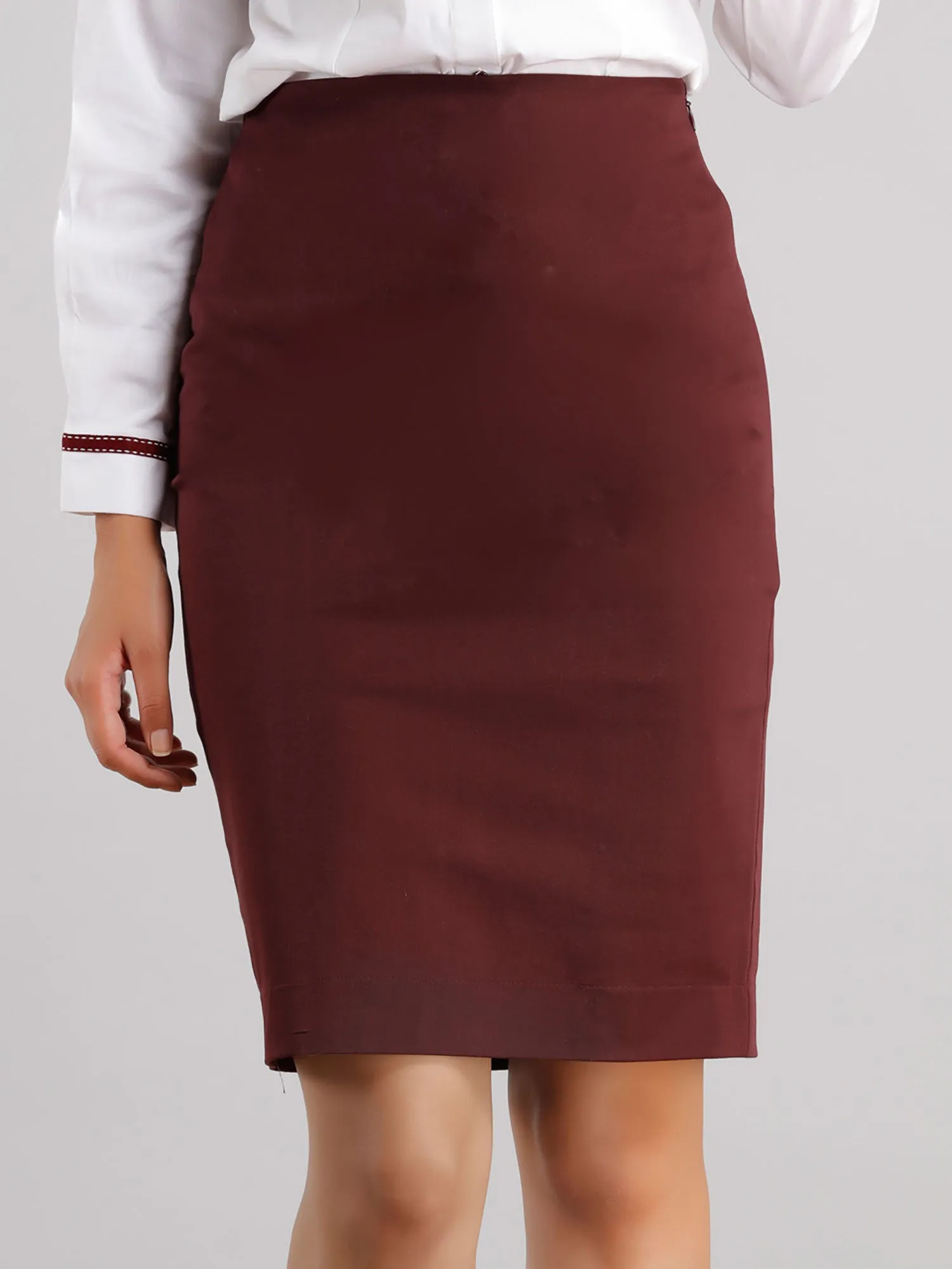 Classic Pencil Skirt - Maroon