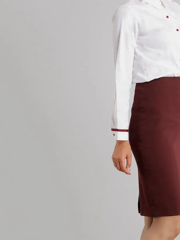 Classic Pencil Skirt - Maroon